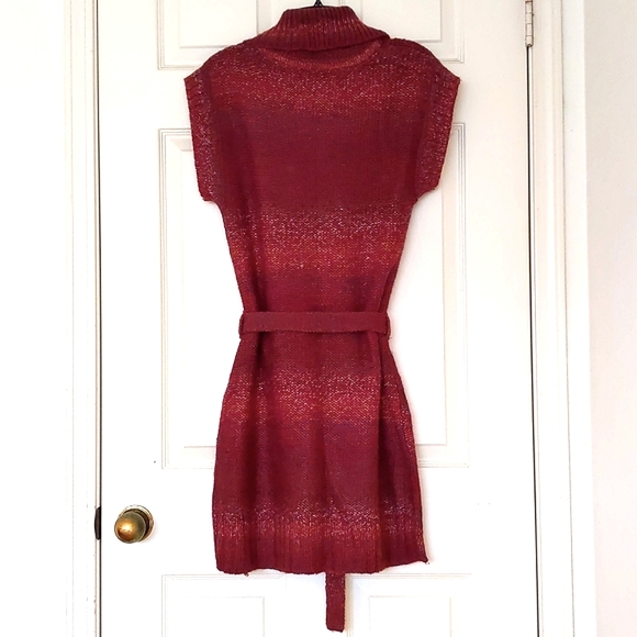 NWT. Vertigo Paris Wool blended short sleeve multi colored long cardigan sweater - Picture 4 of 4